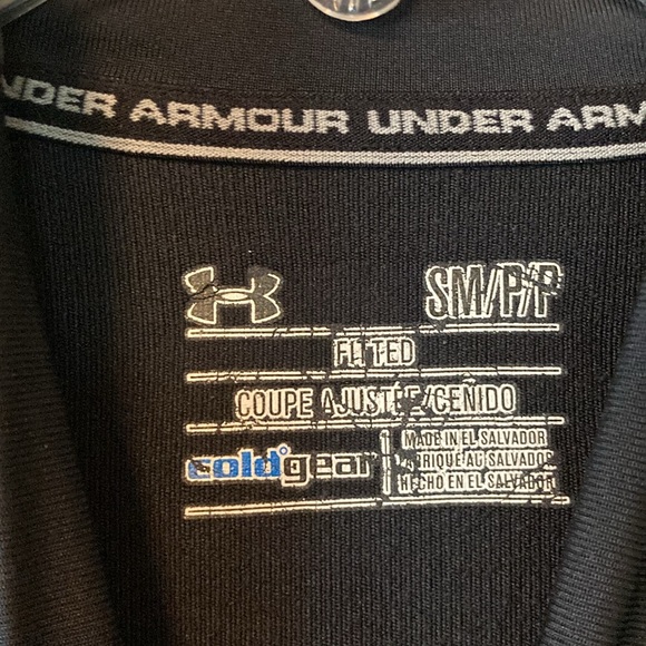 Small Under Armour Black Fitted ColdGear Mock Turtleneck Layering Athletic Top - Picture 7 of 9